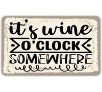 Funny Welcome Entry Rugs For Inside House Decor It'S Wine O'Clock Somewhere Funny Personalized Kitchen Rug And Mats With Anti Slip Rubber Back House Warming Novelty Gift Welcome Mat_18 x 30 Inches