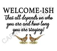 Funny Welcome-ish Metal Sign Home Kitchen Hallway depends who you are Gift Bar (Aluminium A5 (200x150mm) Approx)