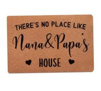Funny Welcome Mat, Personalized Monogram Doormat, "There's No Place Like Nana & Papa's House" Entryway Rug, Non-Slip Anti-Slip Rubber Mats for The Entrance Way Indoor House
