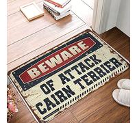 Funny Welcome Mats for Front Door Beware of Attack Cairn Terrier Doormat Bedroom Door Decorations Fall Door Decorations (Size : 40X60CM)