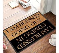 Funny Welcome Mats,I Am Blessed Coming in & Going Out Welcome Doormat - Inspirational Bible Verse Entryway Rug, Fun Greeting Christian Doormats Non Slip Decorative Floor Mat for Religious Home Decor