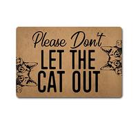 Funny Welcome Rug with Rubber Backing Doormat Please Don't Let The Cat Out (23.7 in X 15.6 in)Personalized Welcome Mats For The Entrance Way Indoor Kitchen Rugs And Mat Front Door Porch Decor Mat