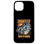 Funny Welder Sparks Fly Fabricator Humor Design Case for iPhone 15 Plus