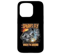 Funny Welder Sparks Fly Fabricator Humor Design Case for iPhone 15 Pro