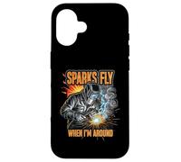 Funny Welder Sparks Fly Fabricator Humor Design Case for iPhone 16