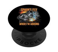 Funny Welder Sparks Fly Fabricator Humor Design PopSockets Adhesive PopGrip