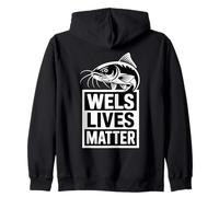 Funny Wels Lives Matt Design for Anglers and Waller fans Zip Hoodie