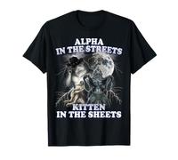 Funny Werewolf Wolf Meme graphic tee Alpha In The Streets T-Shirt