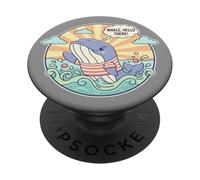 Funny Whale Hello There Cute Ocean Creature Lover Fan PopSockets Adhesive PopGrip