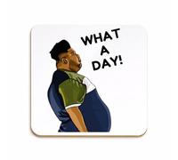 Funny What A Day Work Mug, Novelty Harvey Price Viral Meme, Office Humour Coffee Cup, Bad Day Mug, Gift for Colleague, Friend, Him or Her (Coaster, White)