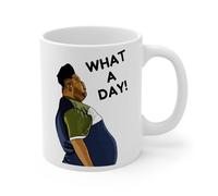 Funny What A Day Work Mug, Novelty Harvey Price Viral Meme, Office Humour Coffee Cup, Bad Day Mug, Gift for Colleague, Friend, Him or Her (Mug, White 11oz)