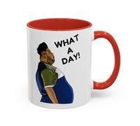 Funny What A Day Work Mug, Novelty Harvey Price Viral Meme, Office Humour Coffee Cup, Bad Day Mug, Gift for Colleague, Friend, Him or Her (Mug, Red 11oz)