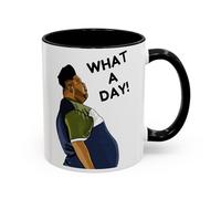 Funny What A Day Work Mug, Novelty Harvey Price Viral Meme, Office Humour Coffee Cup, Bad Day Mug, Gift for Colleague, Friend, Him or Her (Black, 11oz)