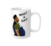 Funny What A Day Work Mug, Novelty Harvey Price Viral Meme, Office Humour Coffee Cup, Bad Day Mug, Gift for Colleague, Friend, Him or Her (Mug, White 15oz)