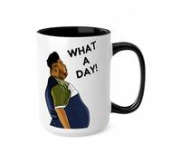 Funny What A Day Work Mug, Novelty Harvey Price Viral Meme, Office Humour Coffee Cup, Bad Day Mug, Gift for Colleague, Friend, Him or Her (Mug, Black 15oz)