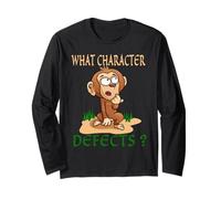 Funny What Character Defects AA NA, Cute Baby Monkey Long Sleeve T-Shirt