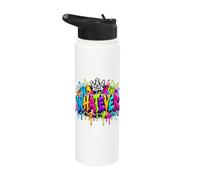 Funny Whatever Colorful Graffiti Splash Drip Sarcasm Humor Stainless Steel Insulated Water Bottle