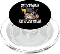 Funny When Life Gives You Lemons Cat Humor Quote PopSockets PopGrip for MagSafe