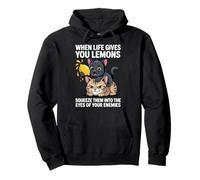 Funny When Life Gives You Lemons Cat Humor Quote Pullover Hoodie