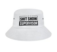 Funny Where's The Fish Bucket Hat - Packable Sun Protection Hat for Men Women Beach Fishing Travel, Show Supervisor, One size