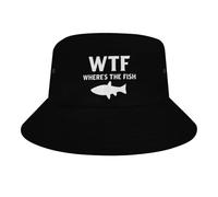 Funny Where's The Fish Bucket Hat - Packable Sun Protection Hat for Men Women Beach Fishing Travel, Where's the Fish, One size