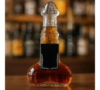 Funny Whiskey Bottle 10oz Novelty Glass Decanter Creative Shaped Empty Wine Bottle Liquor Dispenser Hand Blown with Leak-Proof Design Home Bar Parties Decor Prank Gift Men Collection(Color3)