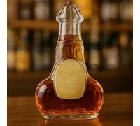 Funny Whiskey Bottle 10oz Novelty Glass Decanter Creative Shaped Empty Wine Bottle Liquor Dispenser Hand Blown with Leak-Proof Design Home Bar Parties Decor Prank Gift Men Collection(Color4)