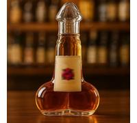 Funny Whiskey Bottle 10oz Novelty Glass Decanter Creative Shaped Empty Wine Bottle Liquor Dispenser Hand Blown with Leak-Proof Design Home Bar Parties Decor Prank Gift Men Collection(Color1)