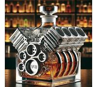 Funny Whiskey Bottle, Whiskey Transparent Glass Decanter, V8 Engines Shape Alcohol Decanter Bottle, Wine Decoration Bar Gadgets for Tequila, Bourbon, Brandy, Birthday, Retiremen