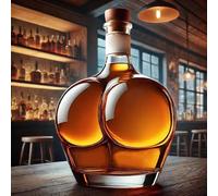 Funny Whiskey Decanter, Butt Shaped Glass, Butt Whiskey Bottle - Glass Whiskey Decanter, Novelty Drinking Container Accessories for Juice, Red Wine