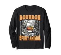 Funny Whiskey Drinker Bourbon Is My Spirit Animal Long Sleeve T-Shirt