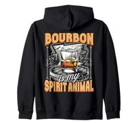 Funny Whiskey Drinker Bourbon Is My Spirit Animal Zip Hoodie