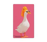 Funny White Duck Towel On Its Head Single Toggle Blank Wall Plate Light Switch Cover Decorative 1 Gang for Kitchen Room Bathroom Size 11.4x7cm