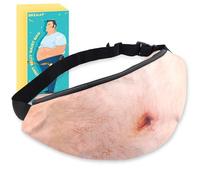 Funny White Elephant Gifts for Men Women, Stocking Stuffers Gag gifts Christmas Gift Exchange, 3D Men Belly Fanny Pack Dad Bag Fake Beer Belly Waist Pack Unisex Waist Bag