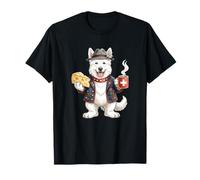 Funny White German Shepherd Dog Coffee Cheese Switzerland Flag T-Shirt