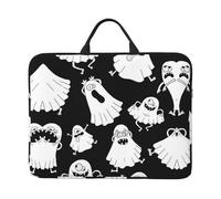 Funny White Ghost 14 Inch Printed Laptop Sleeve, 600d Oxford-Cloth Shockproof Laptop Case With Thickened Pearl Cotton,Waterproof Portable Laptop Handbag Cover