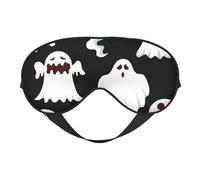 Funny White Ghost Print Comfortable Eye Mask Full Coverage Lightweight Men Women Outdoor Travel Relaxation