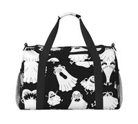 Funny White Ghost Print Everyday Use Travel Duffle Bag Large Capacity Travel Bag Stylish Functional Bag, Black, One Size