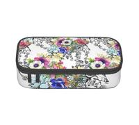 Funny White Ghost Print Storage Bag for Business Office, Pencil Case, Pencil Bag Pencil Bag Cosmetic Bags, Flowers Birds Leaves Branches, One Size