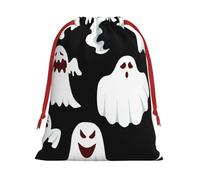 Funny White Ghost Print Super Soft Drawstring Gifts Bag - Large Present Bag for Christmas, Wedding, Birthday