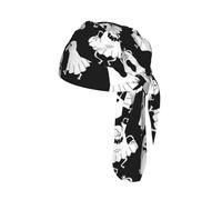 Funny White Ghost Printed Breathable Cycling Cap, Moisture Wicking Headwrap Do Rag, for Tactical Paintball Use