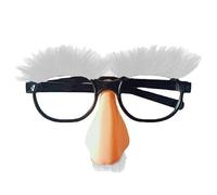 Funny White Glasses Big Nose, Eyebrow & Moustache Hair Disguise Toy Novelty Prank Fancy Dress Party
