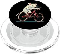 Funny white Rat on red Bike Costume PopSockets PopGrip for MagSafe