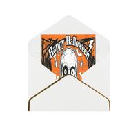 Funny White Skull Print Greeting Cards with Envelopes, Postcards | Assorted Greeting Cards Set, Blank Festive Paper Cards For Birthday Halloween Christmas Thanksgiving Easter
