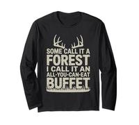 Funny Whitetail Buck Deer Hunting Season Hunter for Men Long Sleeve T-Shirt