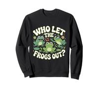 Funny Who Let The Frogs Out Cute Frog Meme Sweatshirt
