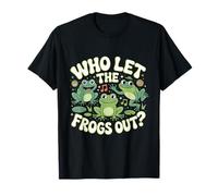 Funny Who Let The Frogs Out Cute Frog Meme T-Shirt