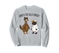 Funny "Who's The Silly Goose?" Raccoon and Goose Sweatshirt