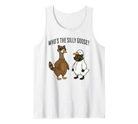 Funny Who's The Silly Goose? Raccoon and Goose Tank Top
