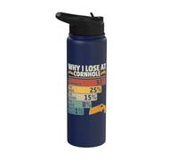 Funny Why I Lose at Cornhole Design for Cornhole Game Lovers Stainless Steel Insulated Water Bottle